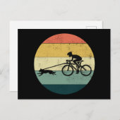 バイク乗り犬スクート犬スポーツバイク ポストカード (正面/裏面)