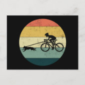 バイク乗り犬スクート犬スポーツバイク ポストカード (正面)