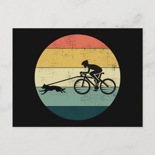 バイク乗り犬スクート犬スポーツバイク ポストカード (正面)