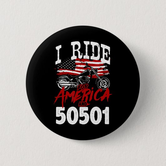 バイク乗り アンチトランプ 50501 民主派 缶バッジ (正面)