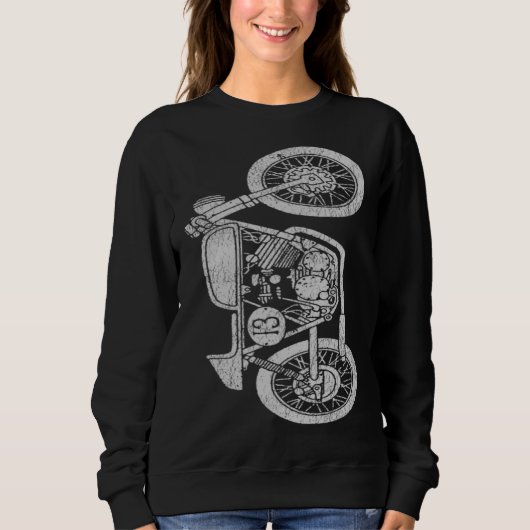 バイク乗り カフェレーサー クラシックバイク スウェットシャツ (正面)