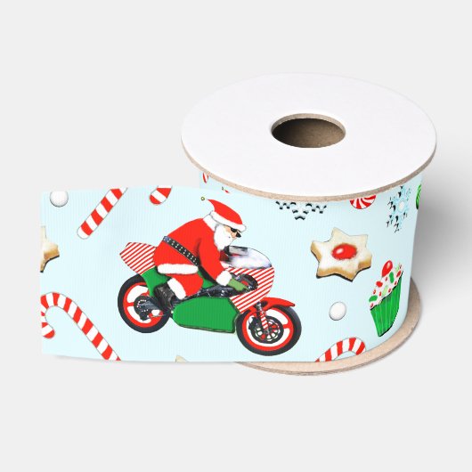 バイク乗り クリスマス ホリデー グログランリボン (リール)