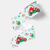 バイク乗り クリスマス ホリデー グログランリボン (裏面)