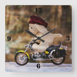 バイク乗り スクエア壁時計
