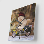 バイク乗り スクエア壁時計 (傾斜)