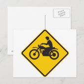 バイク交通標識 ポストカード (正面/裏面)