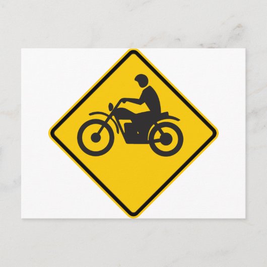 バイク交通標識 ポストカード (正面)