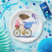 バイク付き若い女の子紙プレート – 愛 ペーパープレート (パーティー)