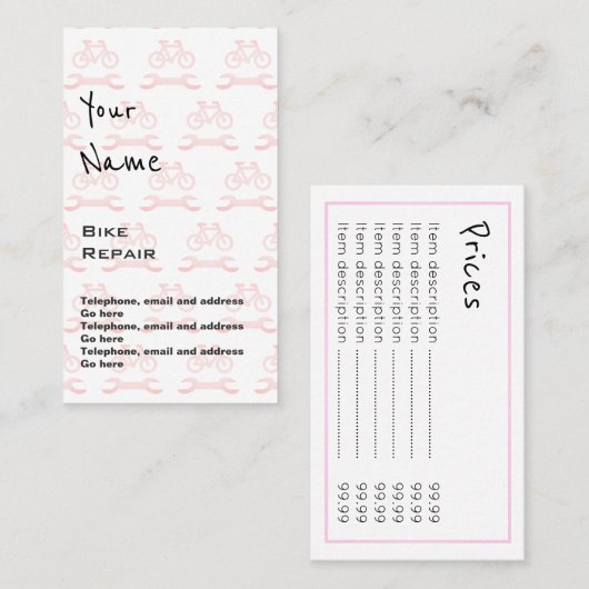 バイク修理正札を"エコーします" 名刺 (正面/裏面)