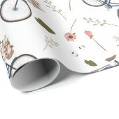 バイク及び春の花-包装紙 ラッピングペーパー (ロールコーナー)