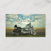 バイク商店バイクもしくは自転車に乗る人名刺 名刺 (正面)