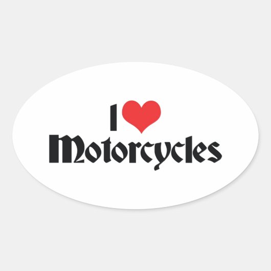 バイク大好き 楕円形シール (正面)