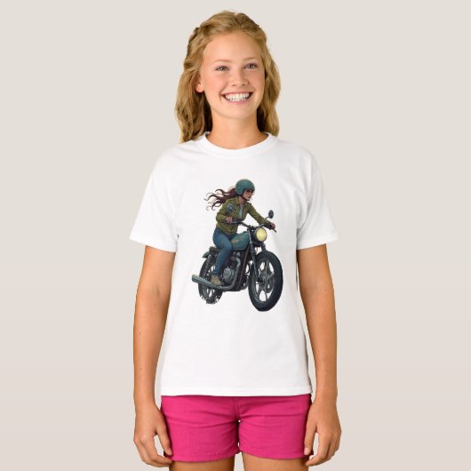 バイク女子 Tシャツ (正面フル)