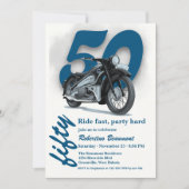 バイク好きな人への50歳の誕生日お祝いに 招待状 (正面)