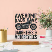 バイク好きな父と娘の引用 バンテージ風デザイン アクリルサイン (ウェディング)