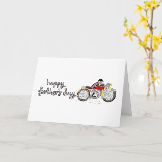 バイク好きな父の日 カード (黄色い花)