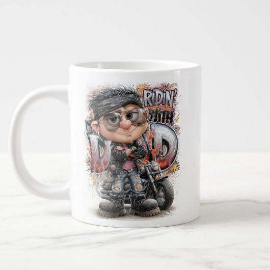 バイク好きな父 ジャンボコーヒーマグカップ (左)