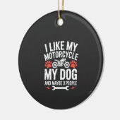 バイク好きな犬の嫌味な格言 イヌのユーモア セラミックオーナメント (左)