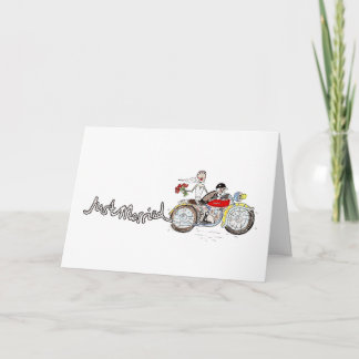 バイク好きな花婿花嫁の結婚式 ウェディング カード