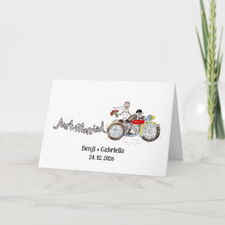 バイク好きな花婿花嫁の結婚式 ウェディング カード