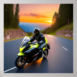 バイク好きのためのマウンテンライドバイクシーン ポスター