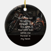 バイク好きのためのメモリアルギフト セラミックオーナメント (裏面)