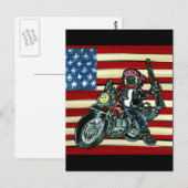 バイク好きのプーグ ポストカード (正面/裏面)