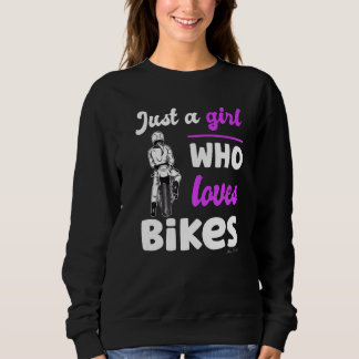バイク好きの女の子、バイク好きの女性 スウェットシャツ