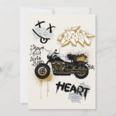 バイク好きの誕生日パーティー招待状 招待状 (正面)