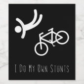 バイク好き – 私は自分のスタントbmxサイクリングギフトをする ワインラベル (シングルラベル)