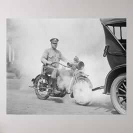 バイク巡査1923年。ヴィンテージ写真 ポスター