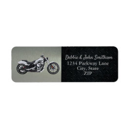 バイク差出人住所ブラックシルバーメンズ ラベル