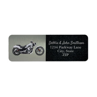 バイク差出人住所ブラックシルバーメンズ ラベル