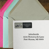 バイク差出人住所ブラックシルバーメンズ ラベル