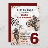 バイク招待状ダートバイクパーティの招待状 招待状 (正面/裏面)