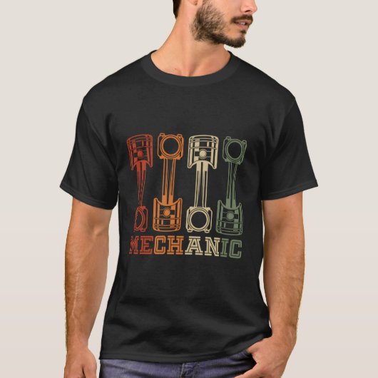 バイク整備士バイクもしくは自転車に乗る人オートバイストガレージ Tシャツ (正面)