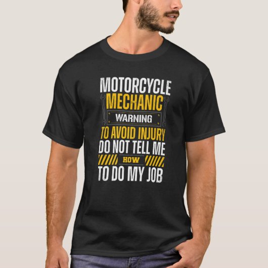 バイク整備士レンチバイクバイクもしくは自転車に乗る人アパレル Tシャツ (正面)
