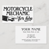 バイク整備士名刺 – カッコいいヴィンテージ 名刺 (正面/裏面)
