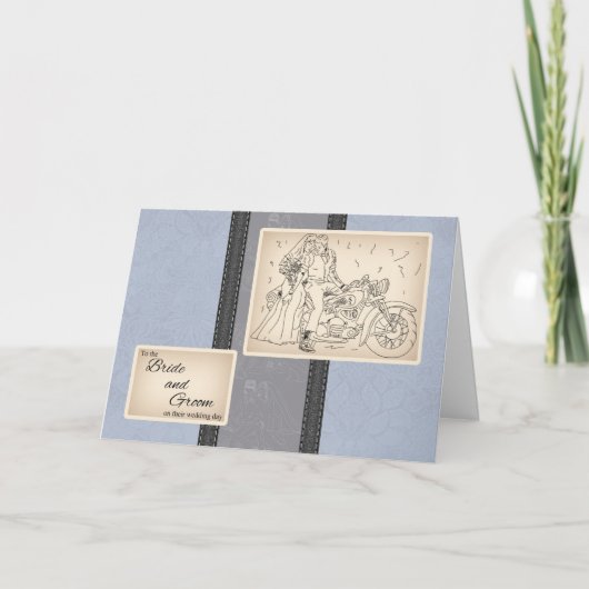 バイク新郎新婦おめでとうカード カード (正面)