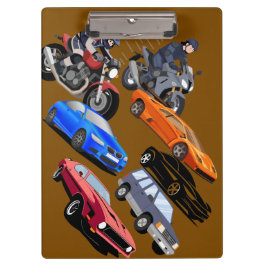 バイク柄ジャーナルとオフィスクリップボード クリップボード