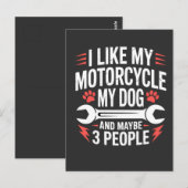 バイク犬のオーナー ジョーク ポストカード (正面/裏面)