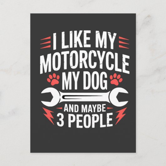 バイク犬のオーナー ジョーク ポストカード (正面)