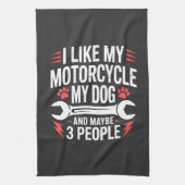バイク犬のオーナー 冗談 キッチンタオル (縦)