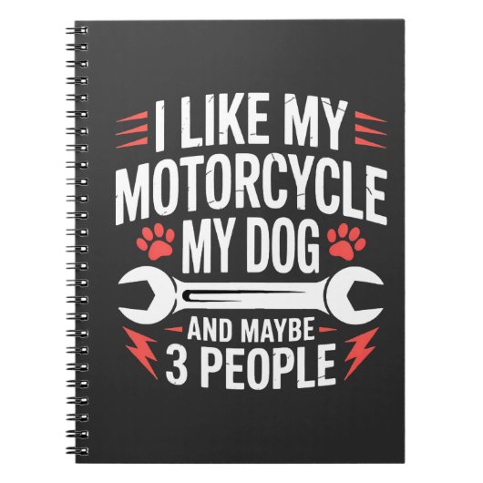 バイク犬オーナーのユーモア ノートブック (正面)