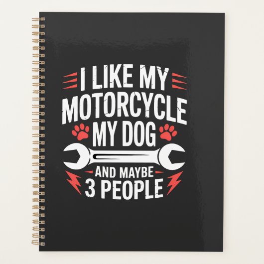 バイク犬オーナーのユーモア プランナー手帳 (正面)