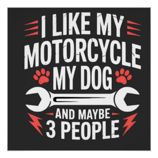 バイク犬オーナーのユーモア ポスター