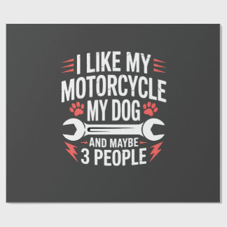 バイク犬オーナーのユーモア ラッピングペーパー
