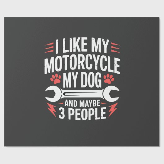 バイク犬オーナーのユーモア ラッピングペーパー (フラット)