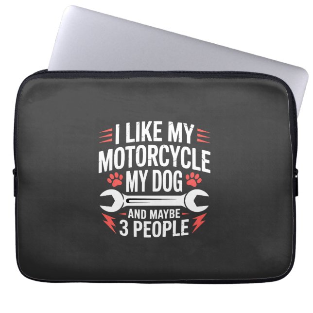 バイク犬オーナーのユーモア ラップトップスリーブ (正面)