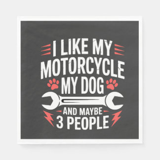 バイク犬オーナー ユーモア スタンダードランチョンナプキン